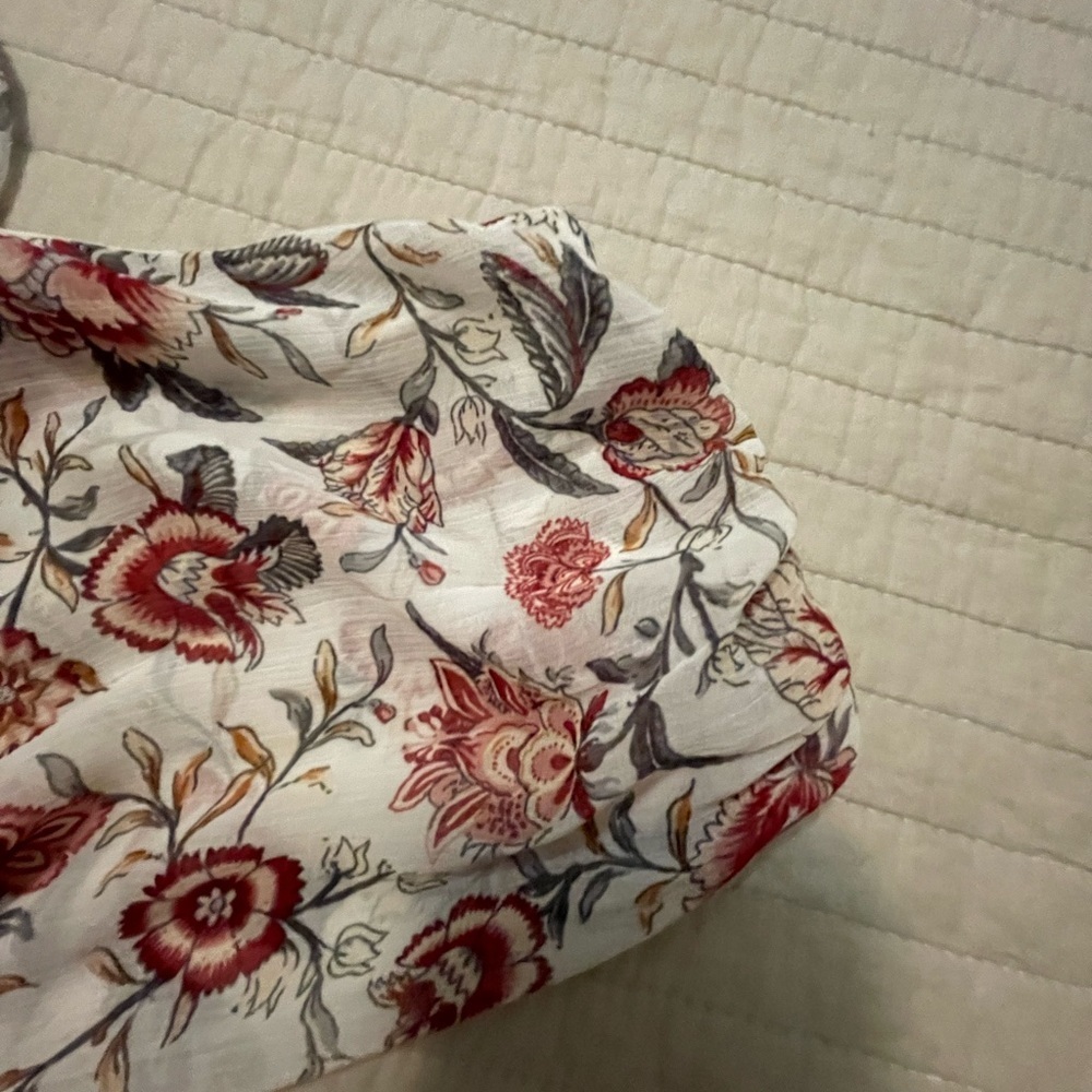 LOFT Floral Print Bodysuit - Red and Cream - Picture 5 of 6